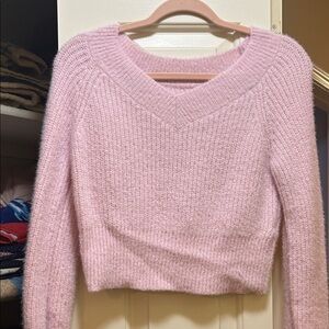 Cozy Pink V-Neck Sweater